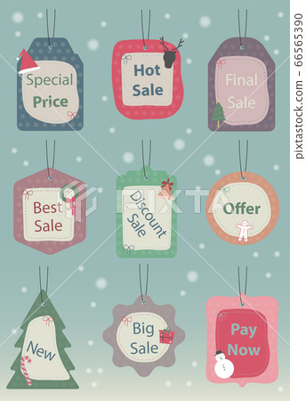 Set of Christmas Sale tags and labels. Vector 66565390