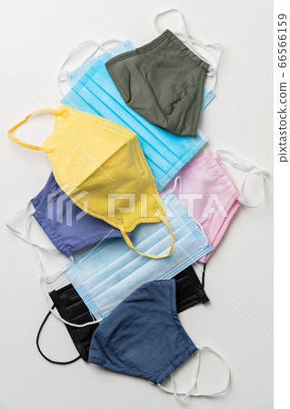 Various Face masks for protection virus, flu, coronavirus, COVID-19. Medical masks and cotton reusable masks. Various Face masks for protection virus, flu, coronavirus, COVID-19. Medical masks and cotton reusable masks. 66566159