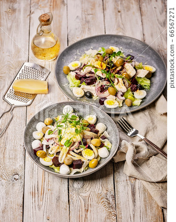 Vertical shot squid salad with ice lettuce Vertical shot squid salad with ice lettuce 66567271