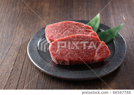 Raw Meat for Japanese Black Beef Fillet Steak "Plate Plate" 66567788