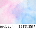Abstract pastel watercolor background - Blue sky and pink pastel watercolor painted on paper 66568597