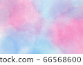 Abstract pastel watercolor background - Blue sky and pink pastel watercolor painted on paper 66568600