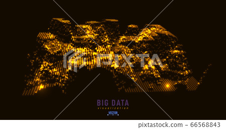 Abstract 3D big data visualization. Tangled 66568843