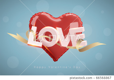 Modern 3d letters. The word love. Pink 66568867