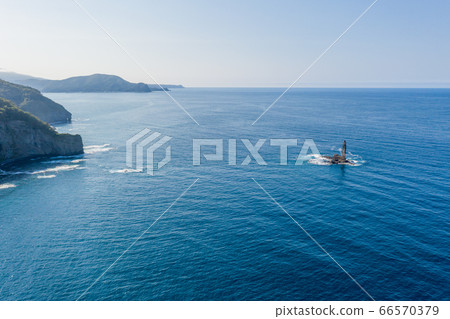 Candle rock aerial view / Tourist image of Shakotan town, Hokkaido 66570379