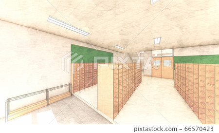 School classroom shoe box entrance illustration 70 School classroom shoe box entrance illustration 70 66570423