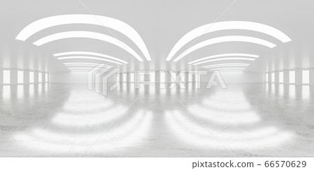 Spherical 360 degrees panorama projection, panorama in interior empty room in modern office building 3d rendering illustration Spherical 360 degrees panorama projection, panorama in interior empty room in modern office building 3d rendering illustration 66570629