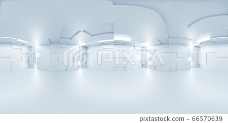 Full 360 equirectangular spherical panorama view of modern futuristic technology building architecture 3d rendering illustration 66570639