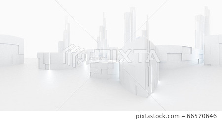 Full 360 equirectangular spherical panorama view of modern futuristic technology building architecture 3d rendering illustration 66570646