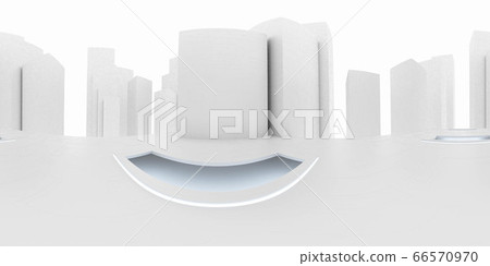 Full 360 equirectangular spherical panorama view of modern futuristic technology building architecture 3d rendering illustration 66570970