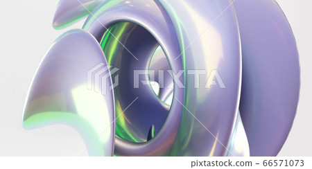 3d render violet round shape with neon reflections Geometric shapes composition minimalistic design 3d rendering illustration 66571073
