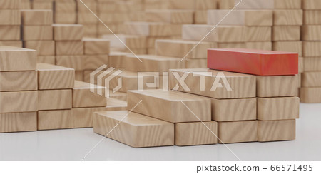 Wood block stacking as step stair case, business concept for growth success process 3d rendering illustration Wood block stacking as step stair case, business concept for growth success process 3d rendering illustration 66571495