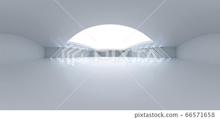Full 360 degree equirectangular panorama hdri of modern futuristic white building interior 3d render illustration Full 360 degree equirectangular panorama hdri of modern futuristic white building interior 3d render illustration 66571658