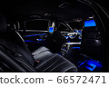 Car interior luxury black seats with ambient light 66572471