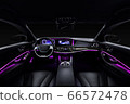 Car interior luxury black seats with ambient light 66572478