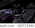 Car interior luxury black seats with ambient light 66572480