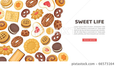 Cake banner, sweet life vector illustration.... - Stock Illustration  [66573164] - PIXTA