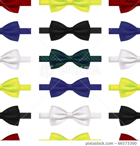 Realistic 3d Detailed Bow Tie Seamless Pattern Background. Vector Realistic 3d Detailed Bow Tie Seamless Pattern Background. Vector 66573300