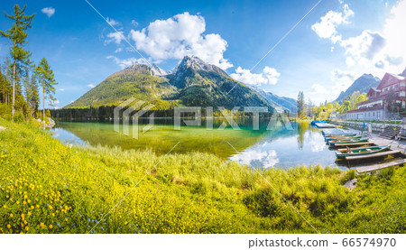 Lake Hintersee in summer, Bavaria, Germany Lake Hintersee in summer, Bavaria, Germany 66574970