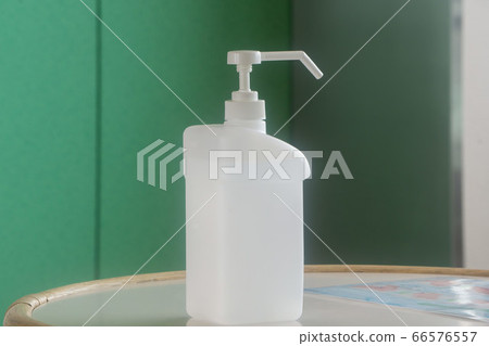 Disinfectant placed in front of the elevator Disinfectant placed in front of the elevator 66576557