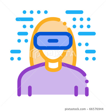 woman wearing virtual reality glasses icon vector outline illustration woman wearing virtual reality glasses icon vector outline illustration 66576944