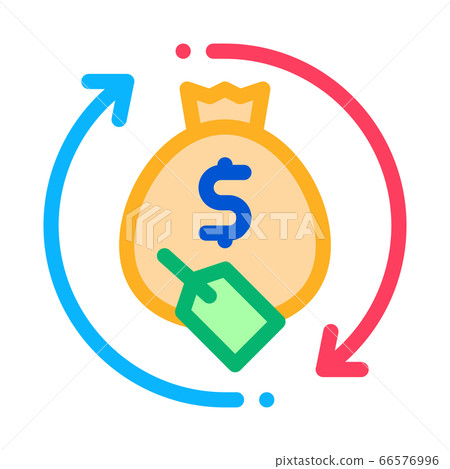 money bag repeat icon vector outline illustration 66576996