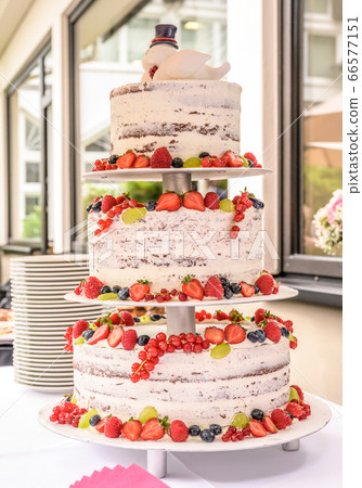 beautiful delicious Wedding cake in many tiers with fresh wild berries and fruits beautiful delicious Wedding cake in many tiers with fresh wild berries and fruits 66577151