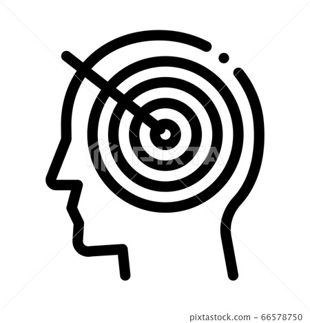 target to brain icon vector outline illustration 66578750
