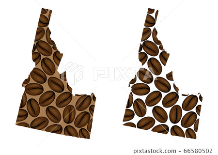 Idaho -  map of coffee bean 66580502
