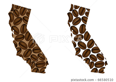 California - map of coffee bean California - map of coffee bean 66580510