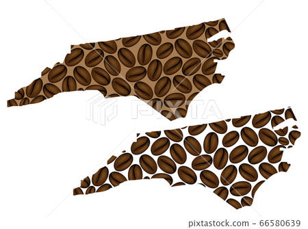 North Carolina - map of coffee bean North Carolina - map of coffee bean 66580639