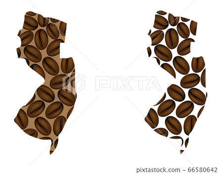 New Jersey - map of coffee bean New Jersey - map of coffee bean 66580642