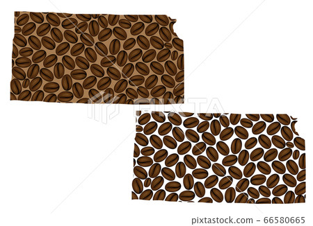 Kansas -  map of coffee bean 66580665