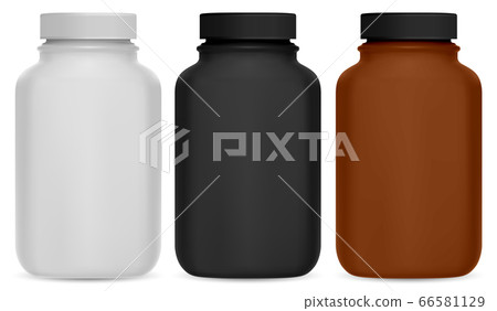 Pill bottle. Vitamin supplement 3d package mockup Pill bottle. Vitamin supplement 3d package mockup 66581129