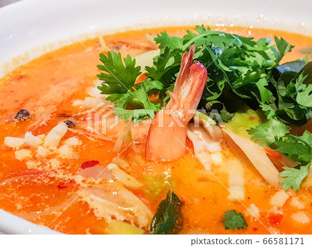 .Thai food shrimp Soup,Thai soup Tom Yam .Thai food shrimp Soup,Thai soup Tom Yam 66581171