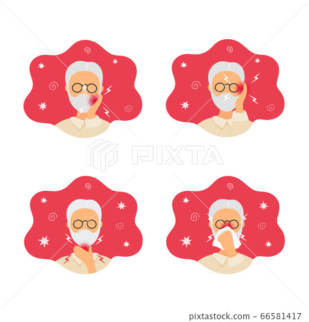 Collection of old man with different pains 66581417