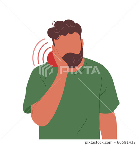 Man with toothache touching his chick Man with toothache touching his chick 66581432