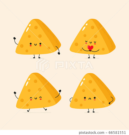 Cute smiling funny cheese collection 66581551