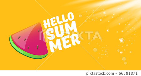 Vector Hello Summer Beach Party Horizontal Stock Illustration