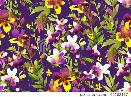 Watercolor floral seamless pattern. - Stock Illustration [66582117] - PIXTA