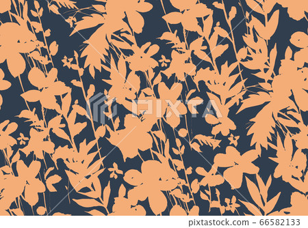 Floral seamless pattern with flower silhouettes Floral seamless pattern with flower silhouettes 66582133