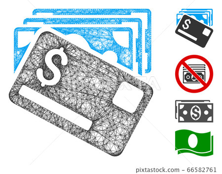 Banknotes and Card Web Vector Mesh Illustration 66582761