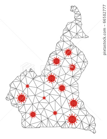 Polygonal D Mesh Vector African Cameroon Map Stock Illustration