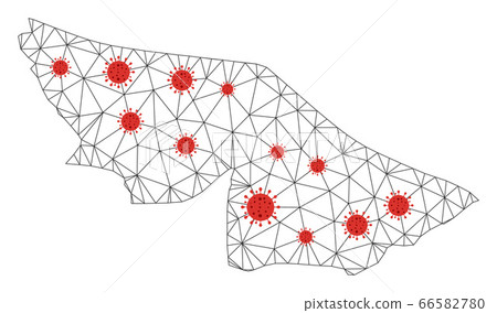 Polygonal 2D Mesh Vector Acre State Map with... - Stock Illustration ...