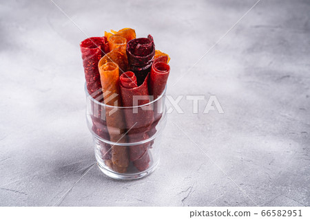 Fruit pastille in glass cup 66582951