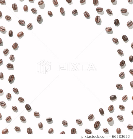 Many coffee beans at white background. Isolated seeds 66583633