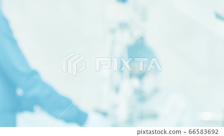 Ophthalmology laser microscope operation. Clinic room with doctor and parient. Blur background. Unfocus, selective focus Ophthalmology laser microscope operation. Clinic room with doctor and parient. Blur background. Unfocus, selective focus 66583692