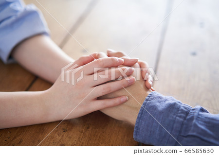 握手的一對年輕夫婦 握手的一對年輕夫婦 66585630