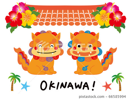 Shisa's Okinawa illustration poses for Aun's breath 66585994