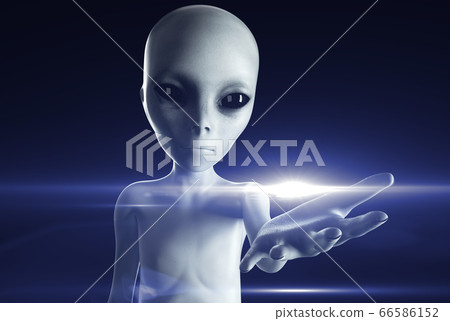 Alien hand reaching out. UFO futuristic concept. 3d rendering. 66586152